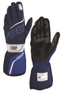 OMP TECNICA GLOVES FIA 8856-2018 NAVY BLUE / ROYAL BLUE SZ M