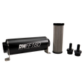 DeatschWerks Stainless Steel 3/8in 40 Micron Universal Inline Fuel Filter Housing Kit (160mm)