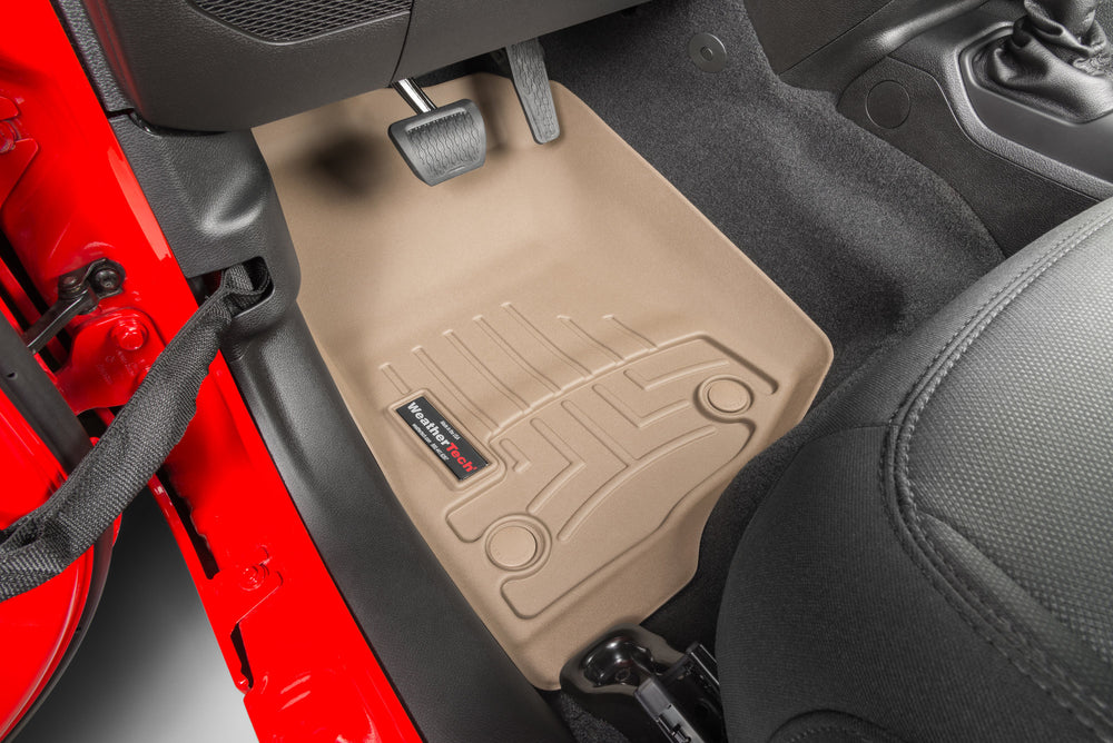 WeatherTech 2018+ Jeep Wrangler Unlimited Front & Rear FloorLiners - Tan