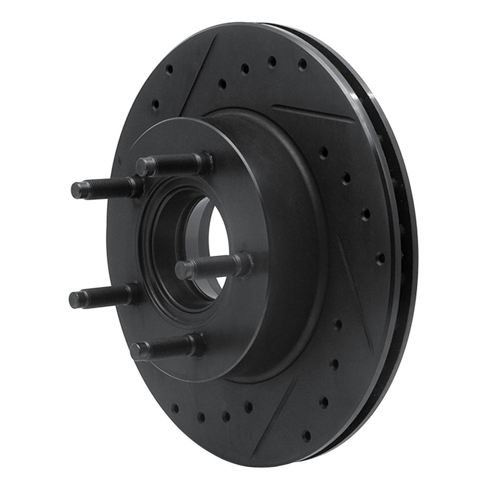 R1 90-94 Ford Explorer Front Left Drilled & Slotted Black Brake Rotor