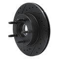R1 90-94 Ford Explorer Front Left Drilled & Slotted Black Brake Rotor