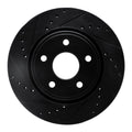 R1 05-10 Jeep Commander Front Left Drilled & Slotted Black Brake Rotor