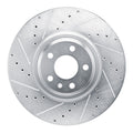 R1 Concepts Brake Rotor Drilled and Slotted Silver Fits Audi S4