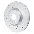 R1 Concepts Brake Rotor Drilled and Slotted Silver Fits Audi S4