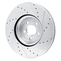 R1 Concepts Brake Rotor Drilled and Slotted Silver Fits Audi S4