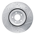 R1 Concepts Brake Rotor Drilled and Slotted Silver Fits Audi S4