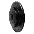R1 18-25 Genesis G70 Rear Right Drilled & Slotted Black Brake Rotor