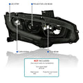 HONDA CIVIC HEADLIGHT OE HALOGEN/MODEL ONLY-BLK HOUSING SMK LENS