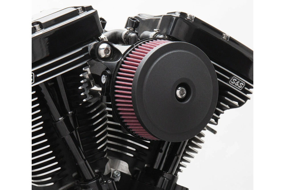 S&S Cycle Domed Bobber Air Cleaner Cover w/ Machined Highlights - Black
