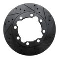 R1 88-00 Chevrolet K1500 Suburban Front Right Drilled & Slotted Black Brake Rotor