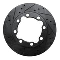 R1 88-00 Chevrolet K2500 Front Left Drilled & Slotted Black Brake Rotor