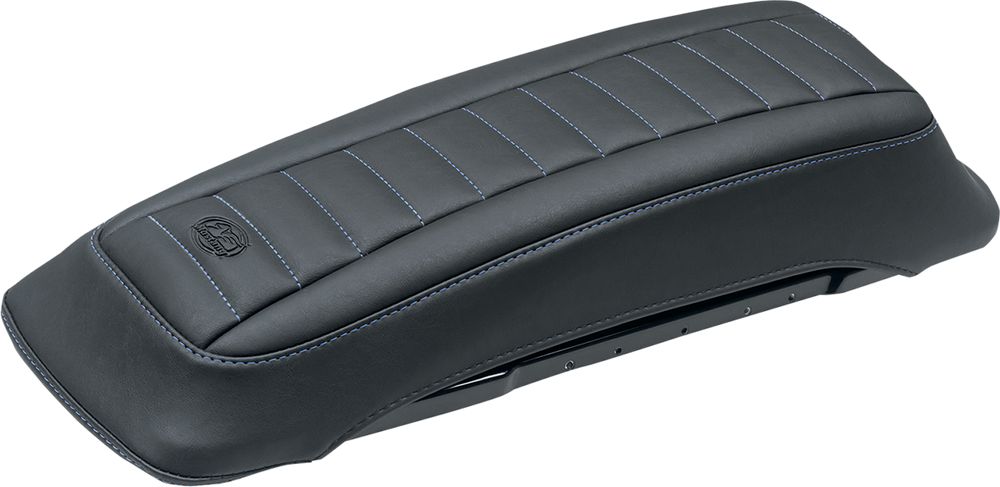 Mustang 97-13 HD FL Touring Saddlebag Tour-Pak Lid Covers( Pair) Deluxe - Black w/ Blue Stitching