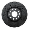 R1 97-06 Audi A6 (USA/Canada) Front Left Drilled & Slotted Black Brake Rotor