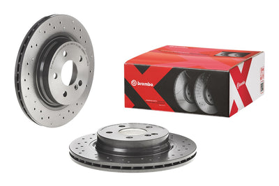 Brembo 12-15 Mercedes C250/13-14 C300/08-15 C350 Rear Premium Xtra Cross Drilled UV Coated Rotor