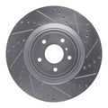 R1 09-20 Nissan 370Z Front Right Drilled & Slotted Silver Brake Rotor