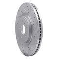 R1 09-20 Nissan 370Z Front Right Drilled & Slotted Silver Brake Rotor