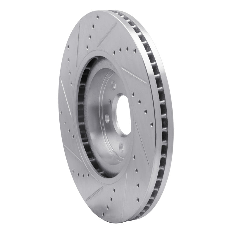 R1 09-20 Nissan 370Z Front Right Drilled & Slotted Silver Brake Rotor
