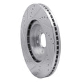 R1 09-20 Nissan 370Z Front Right Drilled & Slotted Silver Brake Rotor