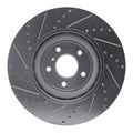 R1 09-20 Nissan 370Z Front Right Drilled & Slotted Silver Brake Rotor