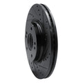 R1 20-25 Hyundai Kona Front Right Drilled & Slotted Black Brake Rotor