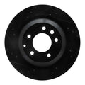 R1 05-18 Porsche Cayenne Rear Left Slotted Black Brake Rotor