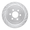 R1 Concepts Brake Rotor Drilled and Slotted Silver Fits Dodge Durango