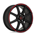 MR142 16X7 5X100/105 S-BLK RED 40MM