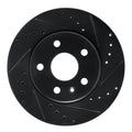 R1 11-16 Buick LaCrosse Front Right Drilled & Slotted Black Brake Rotor
