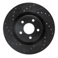 R1 07-10 Chevrolet Cobalt Front Left Drilled & Slotted Black Brake Rotor