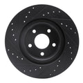 R1 07-10 Chevrolet HHR Front Right Drilled & Slotted Black Brake Rotor