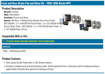 OE Plus Brake Kit 2 Wheel