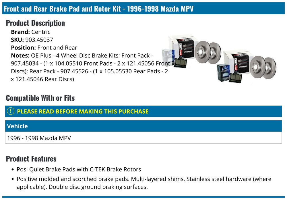 OE Plus Brake Kit 2 Wheel