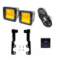 Cali Raised 2022+ Toyota Tundra Low Profile Ditch Light Brackets Kit - Amber Led Pods/OEM Switch