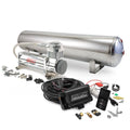 Air Lift 2.5 Gal Alum Air Tank - (4) 1/4in Face Ports & 1/4in Drain Port - 20in L X 6in D