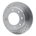 R1 Concepts Brake Rotor Drilled and Slotted Silver Fits Cadillac DeVille