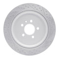 R1 13-14 Ford Mustang Rear Right Drilled & Slotted Geoperformance Rotor