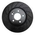 R1 16-23 Mercedes-Benz GLC250 (South America) Rear Left Drilled & Slotted Black Brake Rotor