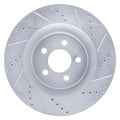 R1 Concepts Brake Rotor Drilled and Slotted Silver Fits Chrysler 300