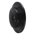 R1 04-08 Chrysler Pacifica Rear Right Drilled & Slotted Black Brake Rotor