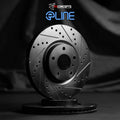 R1 90-00 Honda Civic del Sol Front Drilled & Slotted Black Brake Rotor Set