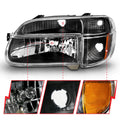 9501 EXPLORER CRYSTAL HEADLIGHTS W/ CORNER LIGHTS 2PC BLACK