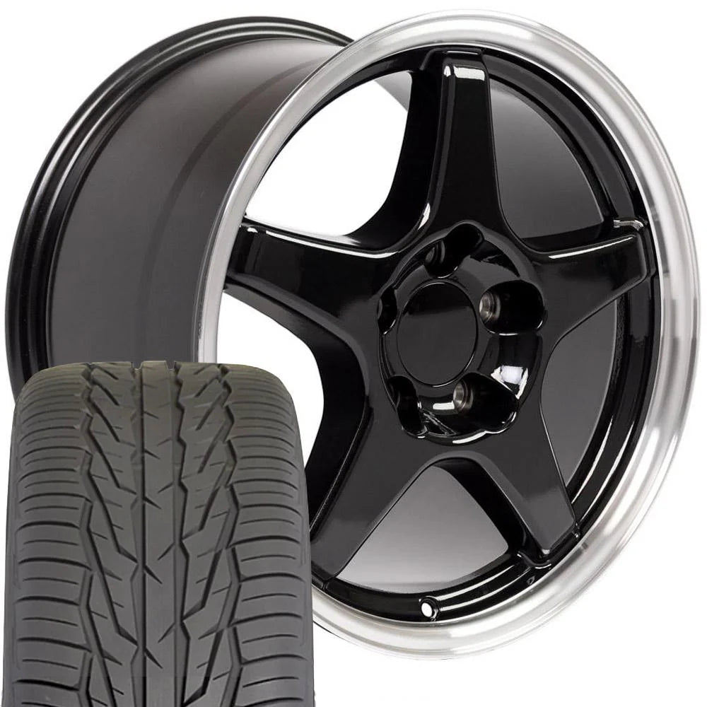 17 IN REPLICA WHEEL CV01 FITS CHEVROLET CORVETTE ZR1 RIM 17X9.5 BLACK WHEEL