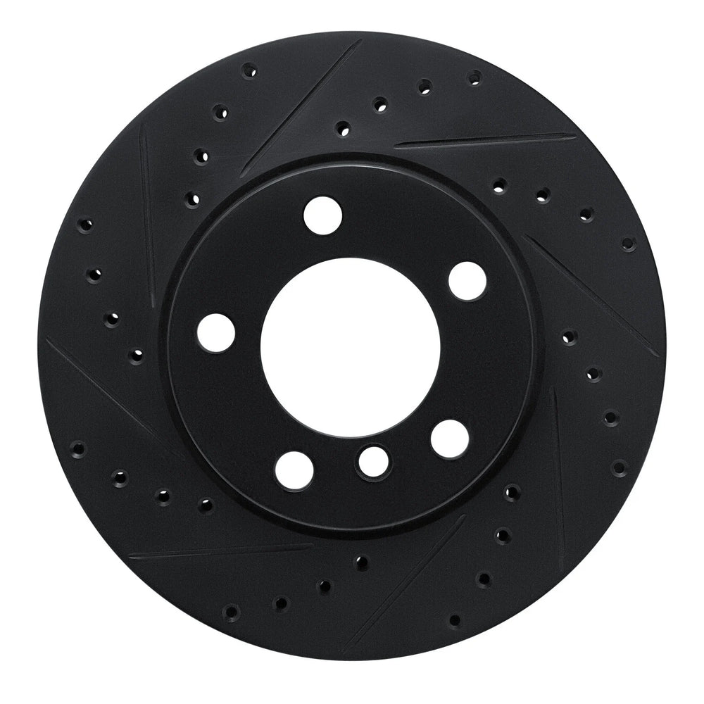 R1 12-20 BMW 320I (Mexico) Front Left Drilled & Slotted Black Brake Rotor