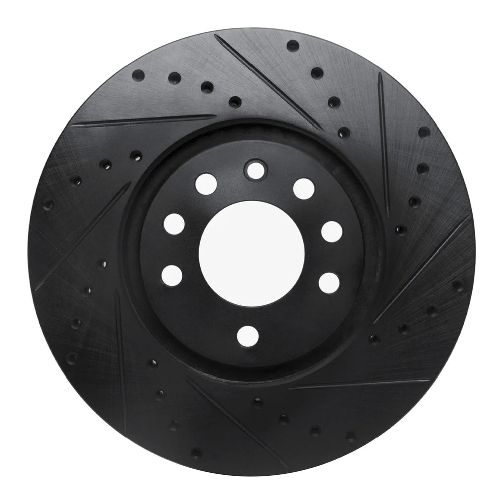 R1 99-10 Chevrolet ASTRA (Mexico) Front Right Drilled & Slotted Black Brake Rotor