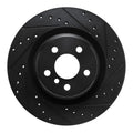 R1 -24 BMW X2 Rear Right Drilled & Slotted Black Brake Rotor