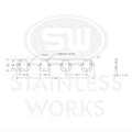 Stainless Works SBF Rectangular Shaped Port Header 304SS Exhaust Flanges 1-7/8in Primaries (2in BP)