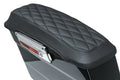 Mustang 08-21 Harley FL Touring Harley Saddlebag Lid Covers Diamond Stitch - Black