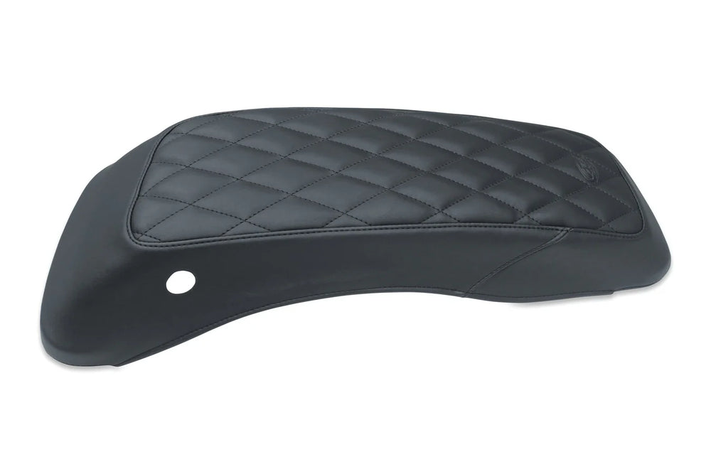 Mustang 08-21 Harley FL Touring Harley Saddlebag Lid Covers Diamond Stitch - Black