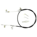 48IN UNIVERSAL BLACK HOUSING POWERGLIDE BLOWER DRIVE KICKDOWN CABLE W/ POLISHED