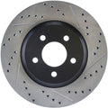 R1 05-14 Ford Mustang Front Left Drilled Black Brake Rotor
